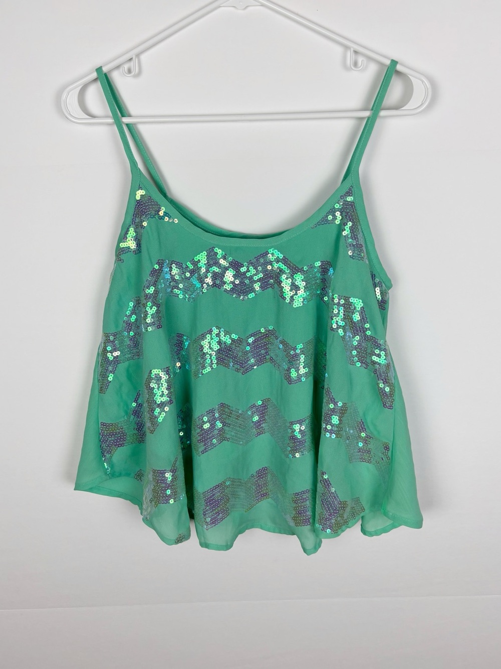 Rue21 Mint Green
Sequin Chevron Tank Top Cami Chiffon
Festival Party Medium